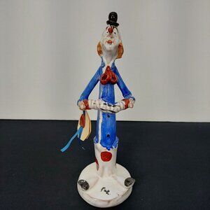 Vintage TP Ceramiche Hand Painted Italian Clown Figurine Accordion Squeeze Box